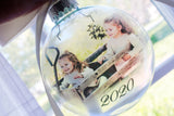 2020 Family photo Christmas Round Ornament, Round bauble with photo, Ornament with Picture, First Christmas bulb, New Baby Ornament Gifts