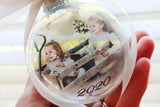 2020 Family photo Christmas Round Ornament, Round bauble with photo, Ornament with Picture, First Christmas bulb, New Baby Ornament Gifts