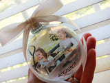 2020 Family photo Christmas Round Ornament, Round bauble with photo, Ornament with Picture, First Christmas bulb, New Baby Ornament Gifts