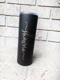 Custom 20 oz tumbler with name, laser engraved personalized cups, Bridal Party Drinkware, Bridal Party Gift