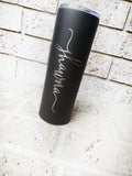 Custom 20 oz tumbler with name, laser engraved personalized cups, Bridal Party Drinkware, Bridal Party Gift