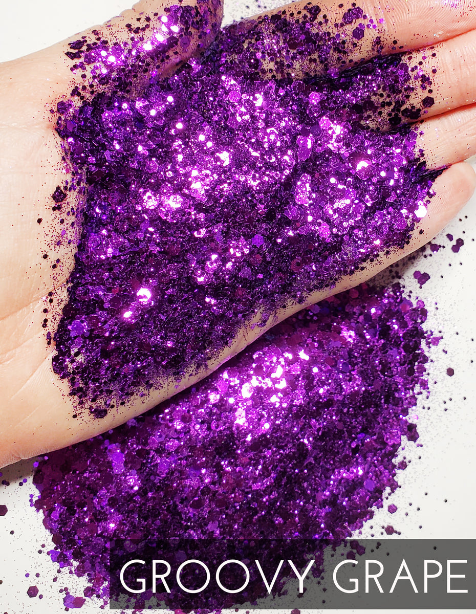 Fine Glitter, Bright Purple .008 Loose Solvent Resistant Poly, Premium  Glitter
