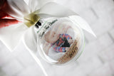 Baby's First Christmas Round Ornament, Round bauble with photo, Ornament with Picture, Christmas ornament exchange, New Baby Ornament Gifts.