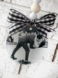 Glass photo ornament, Just married Christmas Keepsake, Picture Ornaments