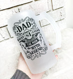 Custom frosted beer Mug, Dad's beer cup, father's day gifts, custom beer mugs, the man, the myth, the legend, Craft beer gift for him