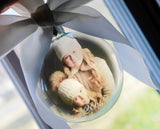 Family Photo Ornament, Custom ornament with picture, round Glass picture ornament, Annual family ornament, First Christmas ornament with pic