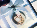 Family Photo Ornament, Custom ornament with picture, round Glass picture ornament, Annual family ornament, First Christmas ornament with pic