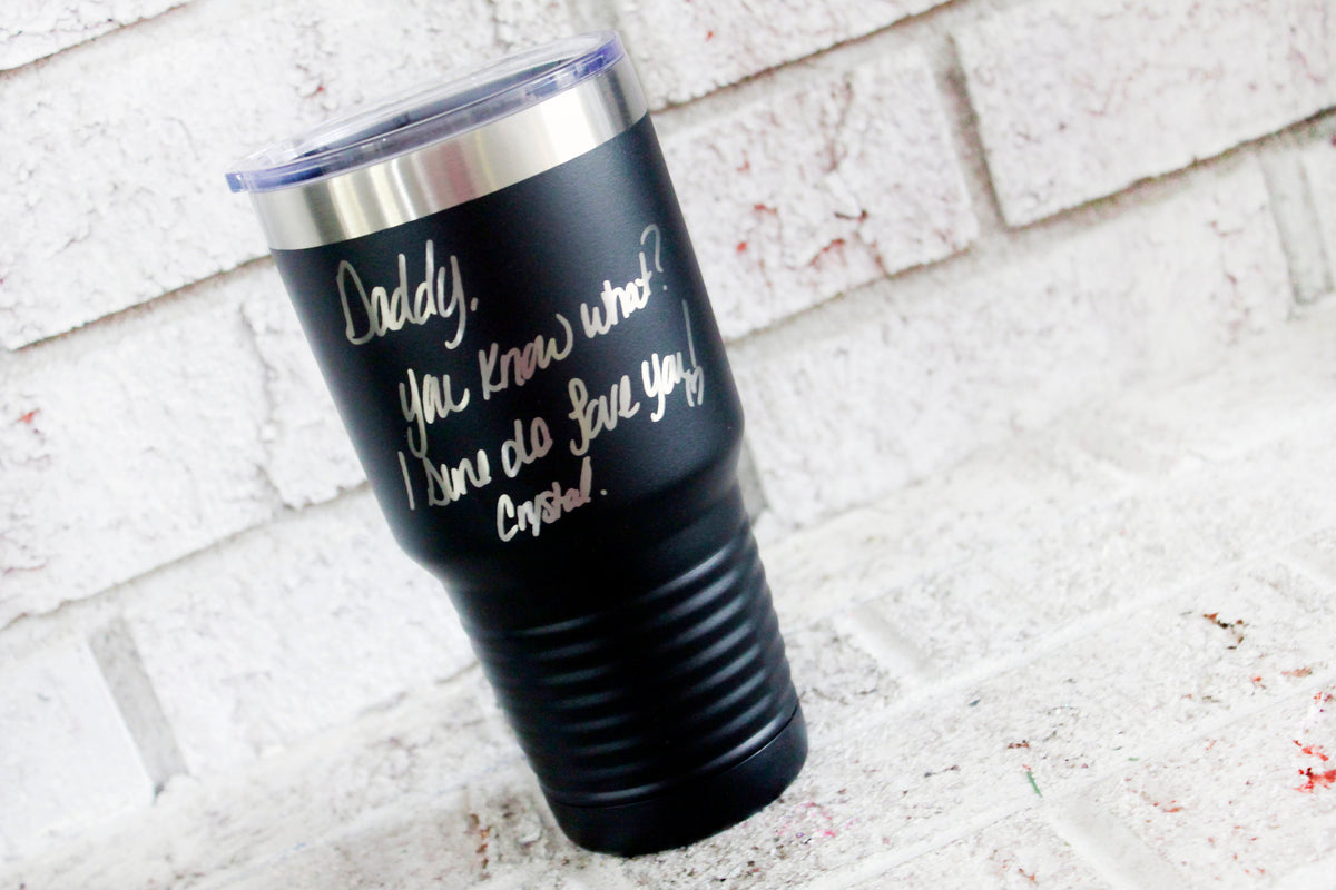 Gifts for Dad, custom travel tumblers for dad, kids handwriting gift i –  GlitterGiftsAndMore
