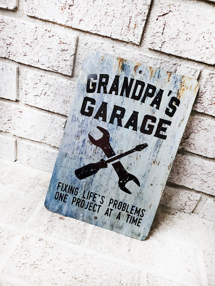 Grandpa Gifts / Gifts for Grandpa / Grandpas Garage Signs / Garage Signs  for Men / Gifts for Dad / Gifts for him / Gifts for men / Race Sign