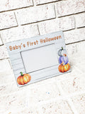 Baby's First Halloween Picture Frame, 4x6 Halloween Frame, Pumpkin Picture Frame, Full color picture frame, new baby holiday frames