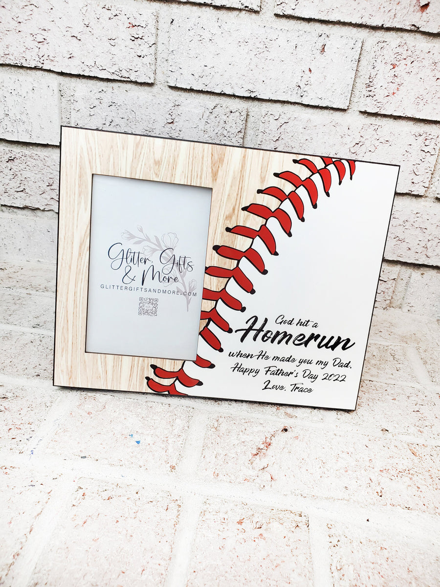 Personalized Baseball Wooden Sign We Hit A Homerun - Father's Day Gift