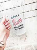 Homerun dad mug, God it a homerun, when he made you my dad, frosted beer mug, frosted beer stein, custom beer mug, dad's gifts, baseball dad