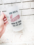Homerun dad mug, God it a homerun, when he made you my dad, frosted beer mug, frosted beer stein, custom beer mug, dad's gifts, baseball dad