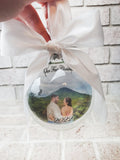 2022 First Christmas Ornament, Picture ornaments, round photo ornament, first married christmas, round glass ornament, ornament keepsake