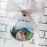 2022 First Christmas Ornament, Picture ornaments, round photo ornament, first married christmas, round glass ornament, ornament keepsake