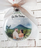 2022 First Christmas Ornament, Picture ornaments, round photo ornament, first married christmas, round glass ornament, ornament keepsake