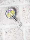 retractable ID reel, Monogram Badge Holder, teacher ID reel, pencil monogram, teacher appreciation gift, personalized badge reel, ID holder