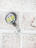 retractable ID reel, Monogram Badge Holder, teacher ID reel, pencil monogram, teacher appreciation gift, personalized badge reel, ID holder