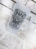 Personalized frosted beer Mug, Papa beer cup, father's day gifts, custom beer mugs, the man, the myth, the legend, Craft beer gift for him