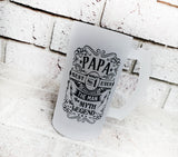 Personalized frosted beer Mug, Papa beer cup, father's day gifts, custom beer mugs, the man, the myth, the legend, Craft beer gift for him