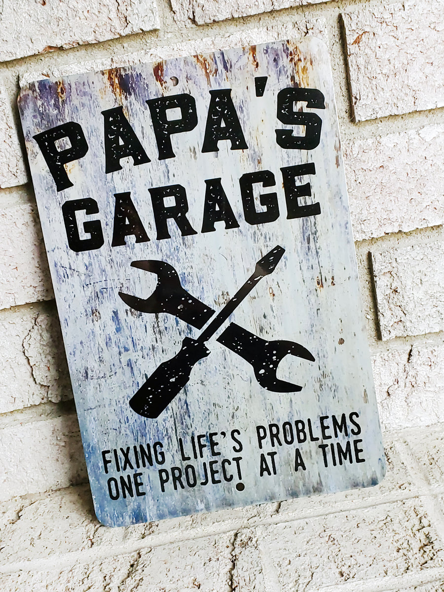 If Papa Can't Fix It Funny Garage Signs, Christmas Gifts for Grandpa,  Stocking Stuffers for Dad, Step Dad Gift, Carpenter Gifts for Men, 