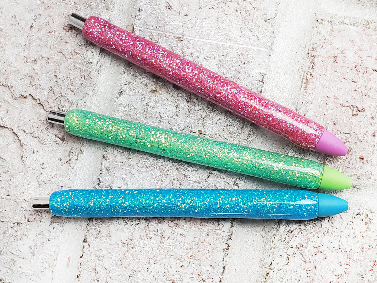 Glitter Gel Pen, Custom Glittered Ink Pen, Colorful Gel Pen, Blue