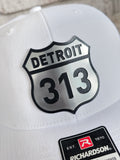 Detroit 313 Snapback Trucker Hat – Silver & Black Acrylic Patch