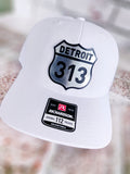 Detroit 313 Snapback Trucker Hat – Silver & Black Acrylic Patch