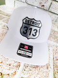 Detroit 313 Snapback Trucker Hat – Silver & Black Acrylic Patch