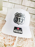 Detroit 313 Snapback Trucker Hat – Silver & Black Acrylic Patch