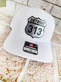 Detroit 313 Snapback Trucker Hat – Silver & Black Acrylic Patch