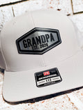 Grandpa Snapback Trucker Hat – Silver & Black Acrylic Patch