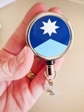 Minneapolis Solidarity Badge Reel – Constitutional Star Retractable ID Holder – Civic Pride Statement Accessory