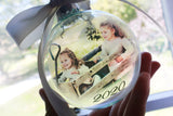 2020 Family photo Christmas Round Ornament, Round bauble with photo, Ornament with Picture, First Christmas bulb, New Baby Ornament Gifts