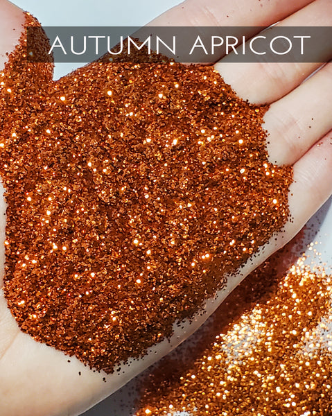 Autumn Apricot Orange .015 hex poly glitter, affordable Orange glitter –  GlitterGiftsAndMore