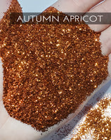 Autumn Apricot Orange .015 hex poly glitter, affordable Orange glitter for tumblersr, True Orange glitter for cup making