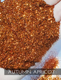 Autumn Apricot Orange .015 hex poly glitter, affordable Orange glitter for tumblersr, True Orange glitter for cup making