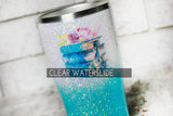 Watercolor Book Waterslide Image, Ready to Use Waterslide Decals, Book Lover Glitter Tumbler Images