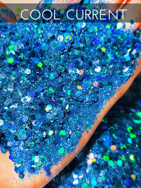 Open Ocean Custom Mix Glitter, Dark Blue holo glitter, Custom Blue