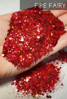 Fire Fairy Ruby Red Glitter, Red holo glitter, custom mix holo glitter, Dark Red Holographic glitter, Hollywood red glitter, custom mix