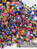 2 Oz bag Funfetti custom mix glitter, round dot confetti glitter, holographic confetti glitter