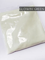 Glowin' Green 1 Oz glow powder for glitter tumblers, epoxy additive glow powder, glow in the dark tumbler powder, green glow powder