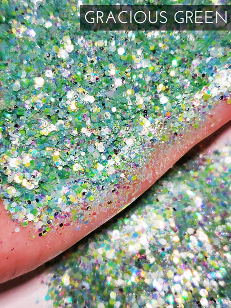 Gracious Green custom mix pearlescent glitter, Custom green Glitter, Glitter for Tumblers, Tumbler making Glitter, mint glitter