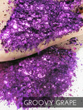 Groovy Grape mixed particle purple glitter, high quality poly glitter, affordable dark purple glitter for tumblers, fine polyester glitter, violet glitter for cup making