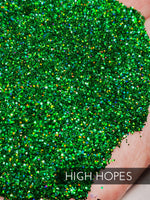 High Hopes Green Holographic Glitter, .015 Holographic Green glitter, Tumbler Glitter, Dark Green glitter, Forest Green Glitters, fine green Holographic Glitter