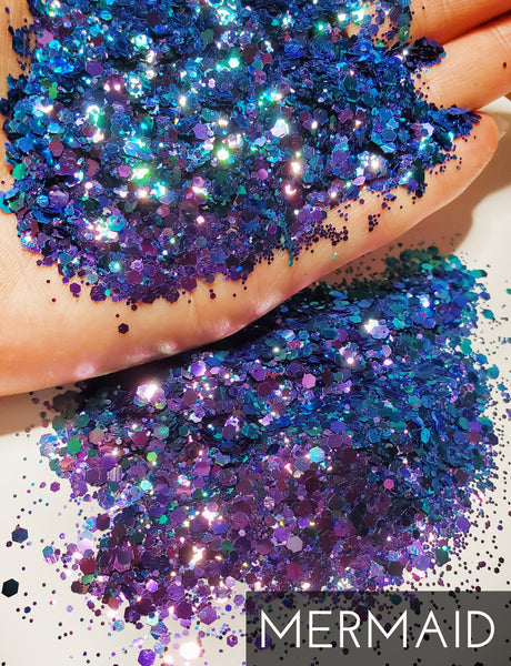 Aura Amethyst Purple Color Shift Chunky Hex Glitter Mix