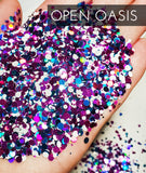 Open Oasis custom mix glitter, round dot confetti glitter, holographic confetti glitter, Custom round confetti dot glitter mixed particle