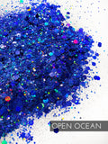 Open Ocean Custom Mix Glitter, Dark Blue holo glitter, Custom Blue Glitter Mix, Holographic Glitter, Chunky Mix Glitter, sparkly glitter