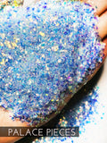 Palace Pieces irregular cut blue iridescent Glitter, Cinderella Blue Glitter, Fairytale Glitter, Irregular Cut glitters