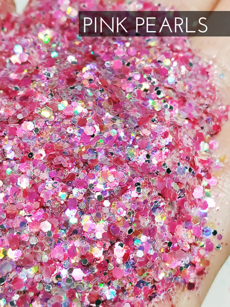 Pink Pearls custom mix pearlescent glitter, Custom Pink Glitter, Glitter for Tumblers, Tumbler making Glitter, pink glitter